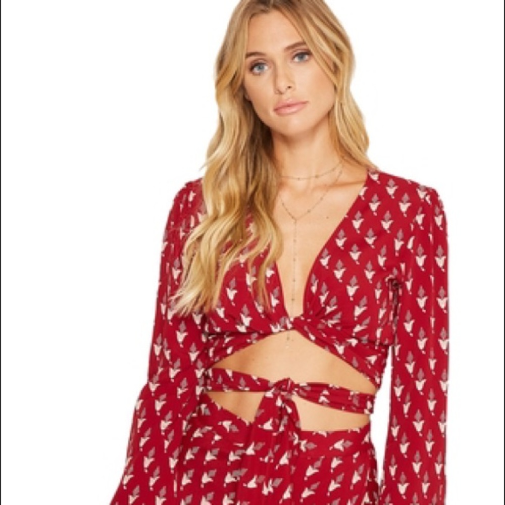 Flynn Skye wrap it up skirt flaming tulips medium
